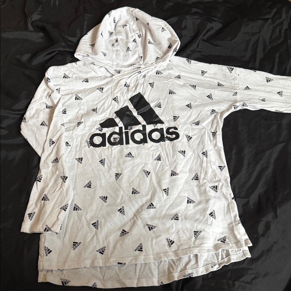Adidas White Hoodie with Black Accents